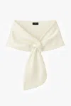 Xscape Evenings "carol" Techno Scuba Pull Through Shawl Wrap In White