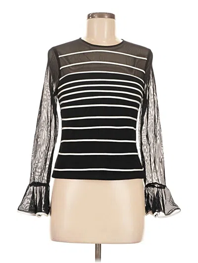 Pre-owned Xscape Long Sleeve Top Black Mock Neckline Tops