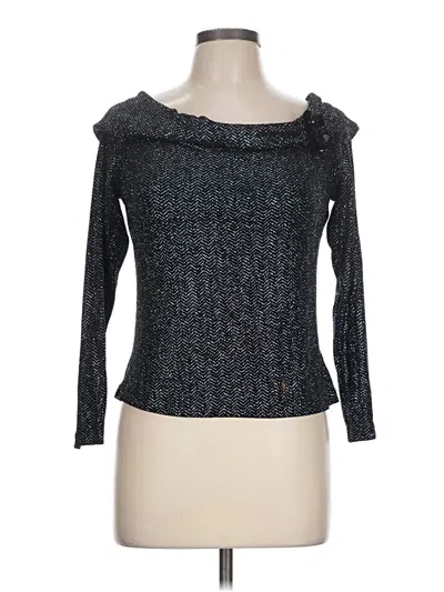 Pre-owned Xscape Long Sleeve Top Gray Cowl Neck Tops
