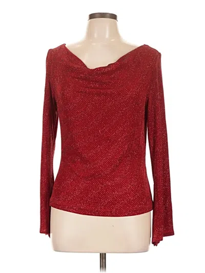 Pre-owned Xscape Long Sleeve Top Red Boatneck Tops