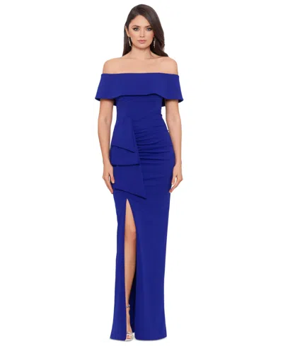 XSCAPE OFF-THE-SHOULDER GOWN