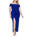 Xscape Plus Size Off-the-shoulder Gown In Blue