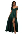Xscape Satin Gown In Emerald