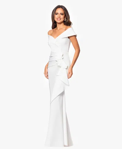 Xscape Petite Off-the-shoulder Ruffle Gown