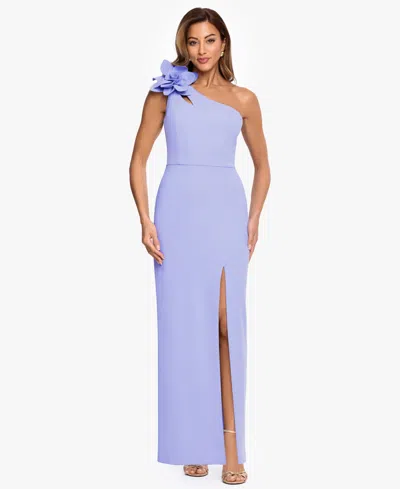 Xscape Petite One Shoulder Dress In Purple