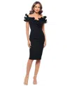 Xscape Petite Ruffled Off-the-shoulder Ruched Dress