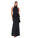 Xscape Women's Ruffled Sleeveless Scuba Fit & Flare Dress In Black
