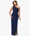 Xscape Petite Sleeveless One-shoulder Sheath Dress In Blue