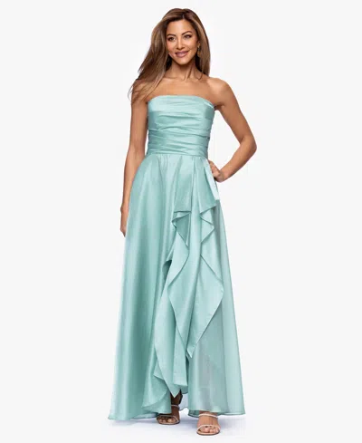 Xscape Petite Sleeveless Organza Ball Gown In Blue