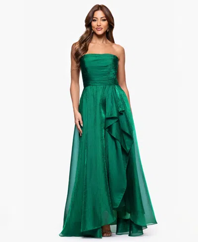 Xscape Petite Sleeveless Organza Ball Gown In Green