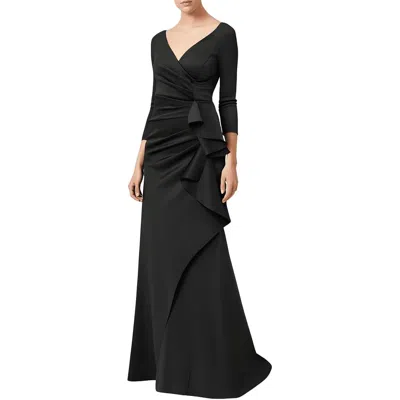 Xscape Petites Womens Cascade Ruffle Polyester Evening Dress