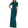 Xscape Petites Womens Drapey Maxi Evening Dress In Green