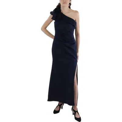 Xscape Petites Womens Ruffled Polyester Evening Dress In Multi