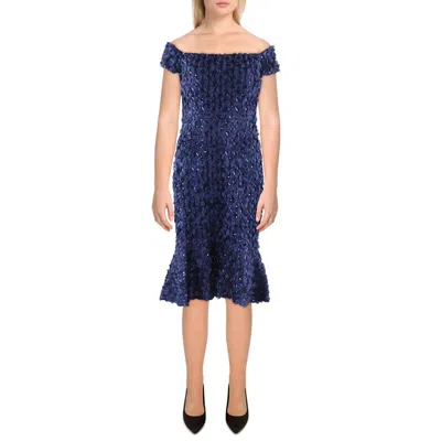 Xscape Petites Womens Sequined Polyester Cocktail And Party Dress