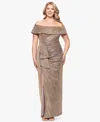 Xscape Plus Size Off-the-shoulder Glitter Gown
