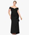 Xscape Plus Size Off-the-shoulder Scuba Crepe Gown