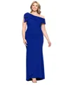 Xscape Plus Size One-shoulder Bow-detail Evening Gown