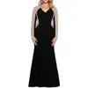 Xscape Plus Womens Beaded Matte Jersey Evening Dress