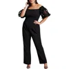 Xscape Plus Womens Rosette Polyester Jumpsuit