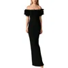 Xscape Plus Womens Ruffled Polyester Evening Dress