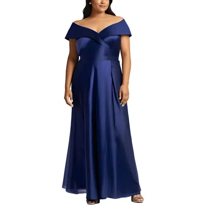 Xscape Plus Womens Slit Organza Evening Dress