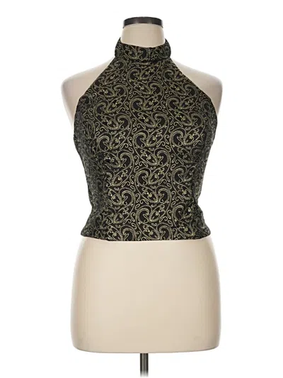 Pre-owned Xscape Sleeveless Blouse In Gold