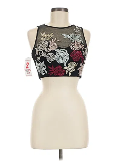 Xscape Sleeveless Top Black Halter Neckline Tops