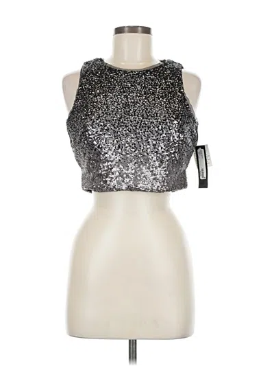 Xscape Sleeveless Top Silver Halter Neckline Tops