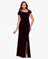 Xscape Womens Asymmetric Polyester Evening Dress In Black