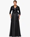 Xscape Women's Bow Detail Collar Maxi Gown In Black