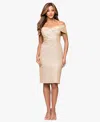 Xscape Women's Galaxy Off-the-shoulder Glitter Dress In Gold