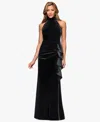 Xscape Women's Halter Neck Side Ruched Dress In Black