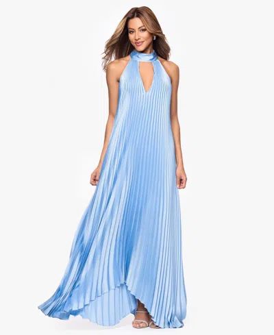 Xscape Women's Long Halter Neck Ball Gown In Blue