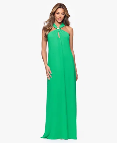 Xscape Women's Long Halter Neck Ball Gown In Green