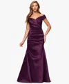 Xscape Women's Off The Shoulder Neck Long Dress In Purple