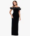 Xscape Women's Off The Shoulder Ruffle Dress In Black