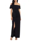 Xscape Women's Off The Shoulder Slit Gown In Black