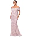 Xscape Petite Sweetheart-neck Sequin Gown In Gold Pink