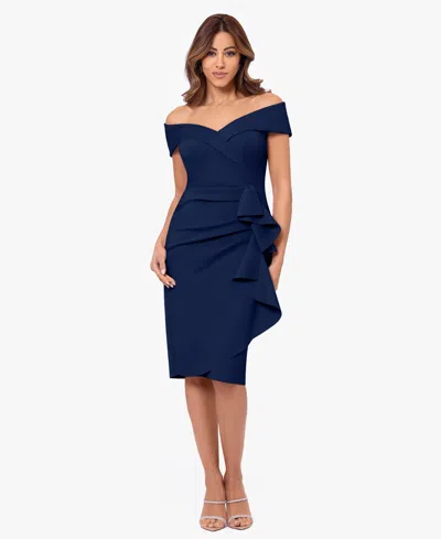 Xscape Women's Off-the-shoulder Sweetheart Ruffle Dress