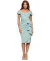 Xscape Women's Off-the-shoulder Sweetheart Ruffle Dress In Blue