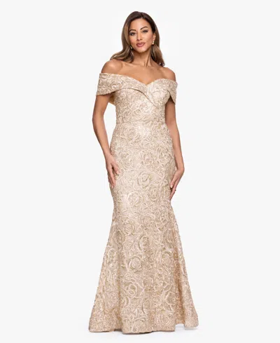 Xscape Women's Off-the-shoulder Ball Gown In Neutral