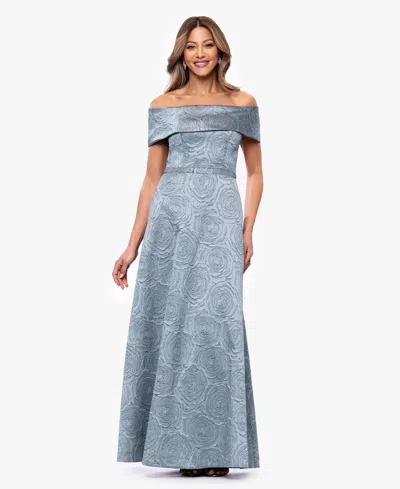 Xscape Women's Off-the-shoulder Ball Gown In Gray