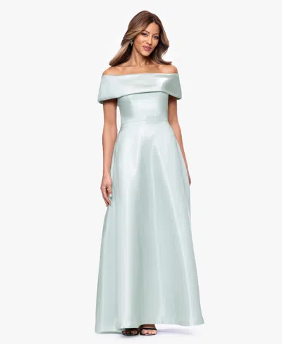 Xscape Women's Off-the-shoulder Ball Gown In Green