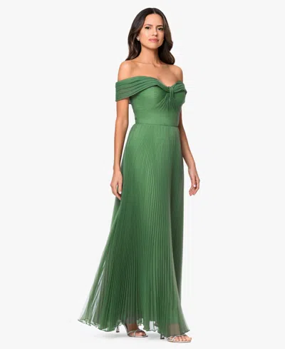 Xscape Women's Off-the-shoulder Gown In Green
