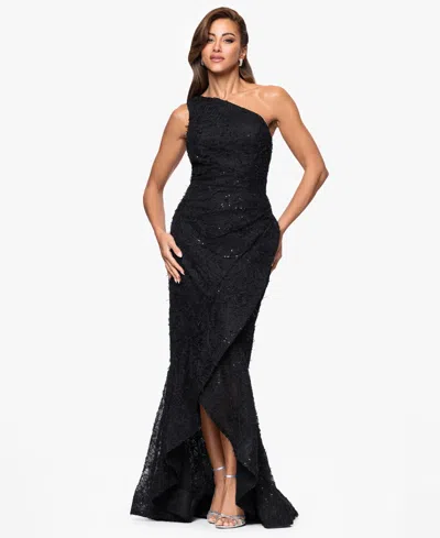 Xscape Women's One Shoulder Dress In Black
