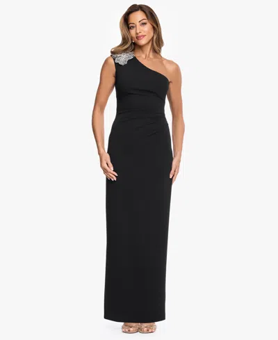 Xscape Women's One-shoulder Ball Gown In Black