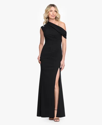 Xscape Women's One-shoulder Draped Ball Gown In Black