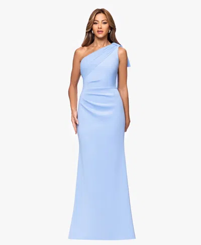 Xscape Women's One-shoulder Maxi Dress In Blue