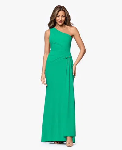 Xscape Women's One-shoulder Maxi Dress In Green