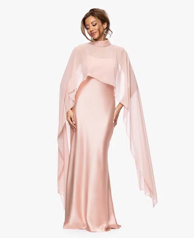 Xscape Women's Overlay Maxi Dress In Pink